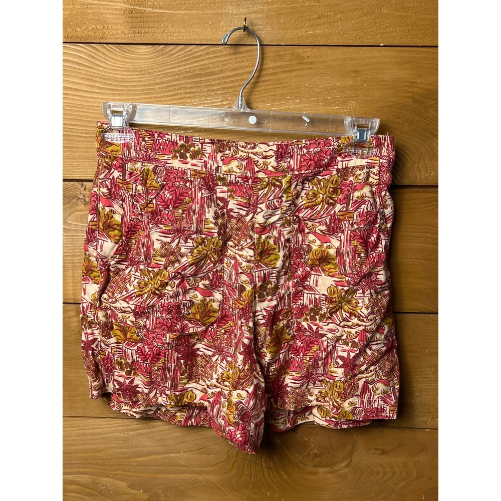 Joie Women's Floral Print Linen Blend Shorts Medium Elastic Waist Casual Boho